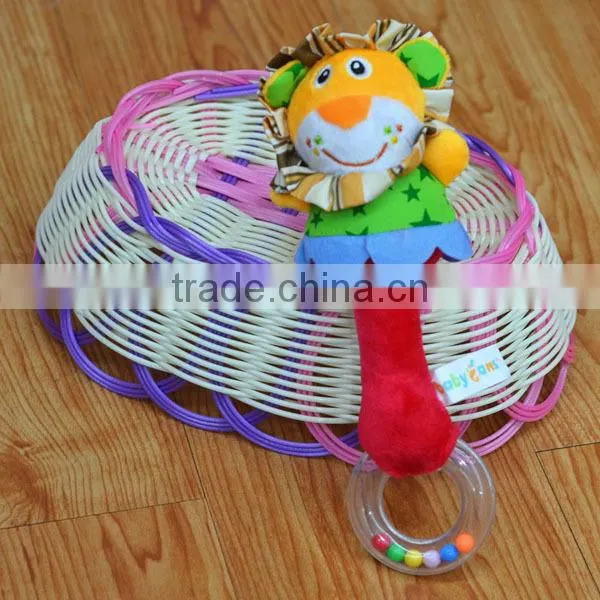 Cute Animal Rattle Insert Baby Educational Plush Toys With Ring in Colorful Beans photo-3