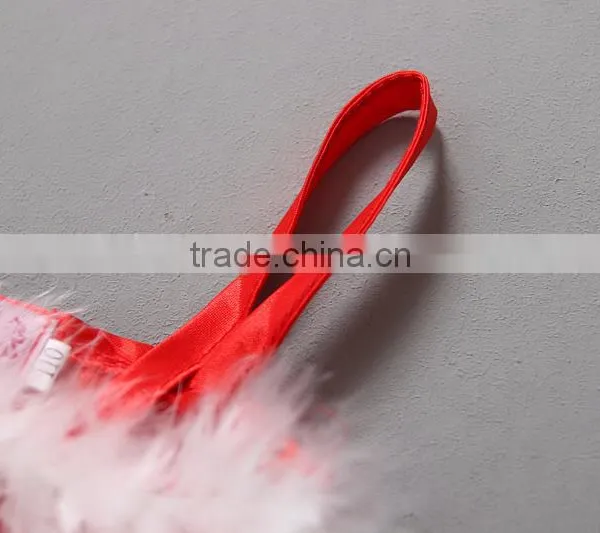 Fashion Strap Fluffy Kids Baby Girls Red Christmas Wedding Dress photo-5
