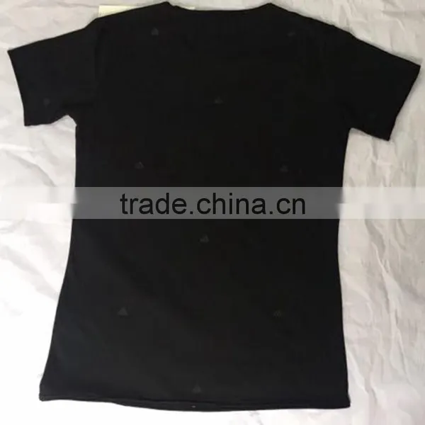 Customized Design Black Men's Full Logo Printed Short Sleeve T Shirts photo-2