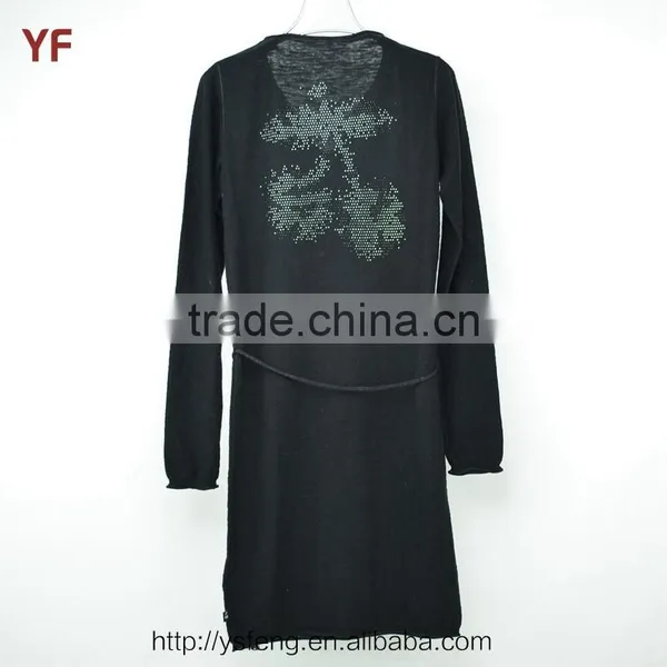 Latest Party Designs Long Sleeve Maxi Ladies Western Sweater Dress Designs photo-2