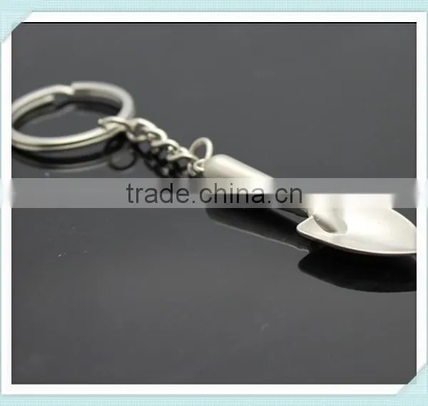 Novelty Mini Shovel Keychains Metal Spade Keyrings