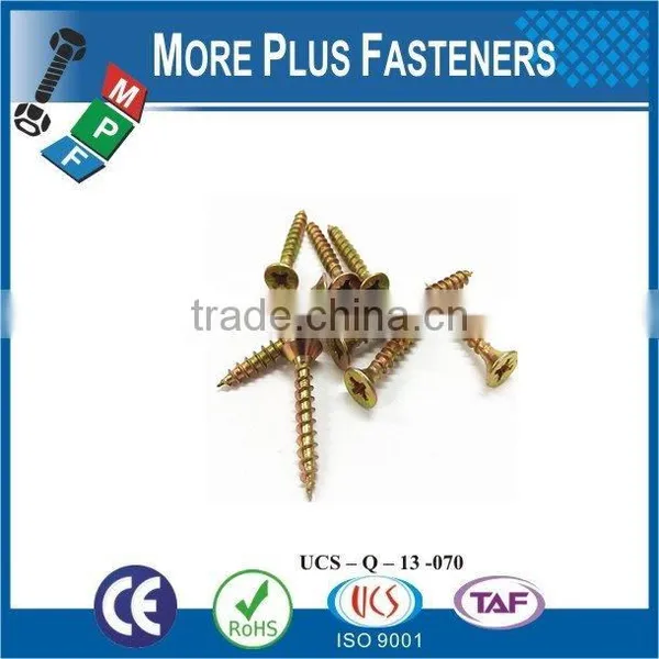 Made in Taiwan High Quality Yellow Zinc Coated Wood Screws Self Tapping Screw photo-3