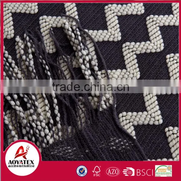 100% Acrylic Blanket Plaid Crocheted Wholesale Throw Blanket photo-3