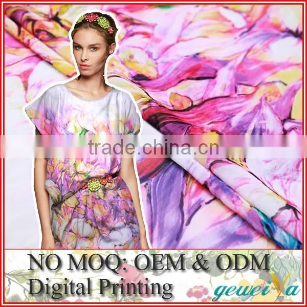 Digital Chiffon Flower Printing Polyester Textile Fabric photo-2