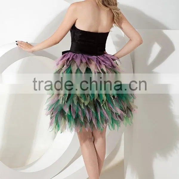 2017 Wholesale Simple Style Imitation Silk Mini-length Prom DressesED137 photo-3