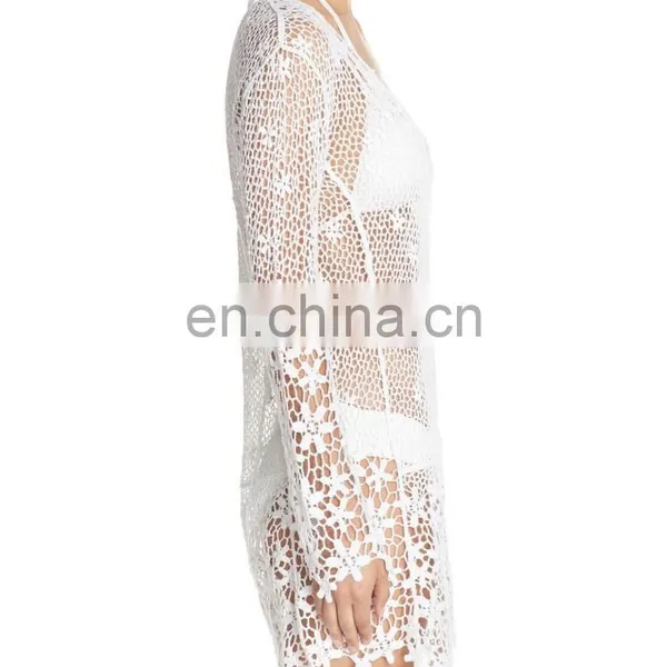 C101 Women Sexy Crochet Beach Cover-Up Tunic Dress photo-2