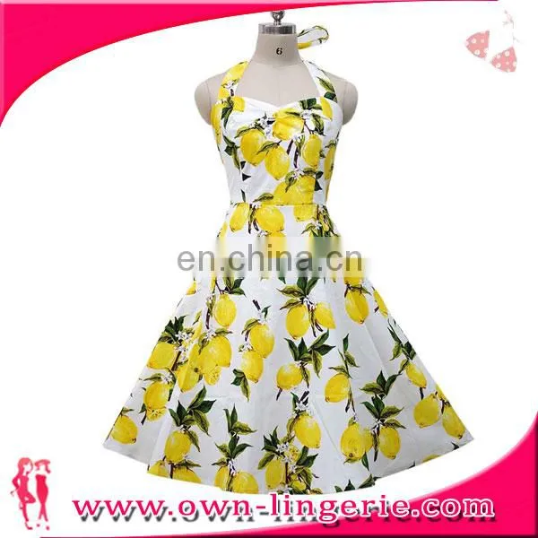 Hot Sale Floral Print Casual Vintage Clothing Dress for Ladies photo-3