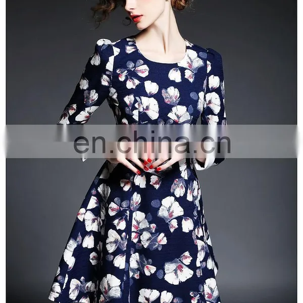 Woman Long Sleeve Print Dress Wholesale, Fashion Western Dress 2016 photo-2