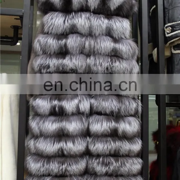 Hot Sell Delicate Fur Coat And Winter Vest /Long Silver Fox Fur Vest Fur Coat With High Quality photo-4