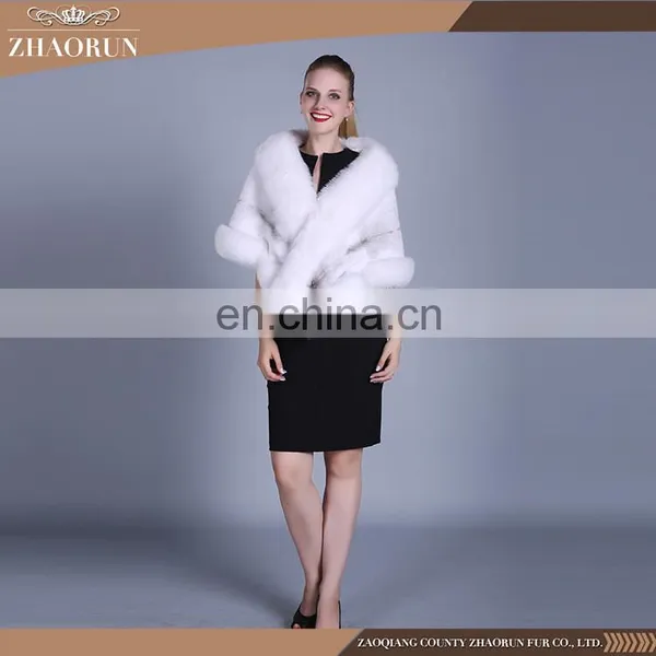 Wholesale China Fur Coat Cape White Fox Fur Capes Shawls photo-2