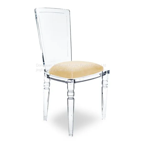 Hot Selling Party Chair Relax Plexiglass Cafe Chair Acrylic Chair With Colorful Velvet Cushion