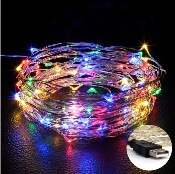 USB LED String Copper wire 10M 100LEDs Wedding Party Holiday Christmas Decoration LED Fairy String Light