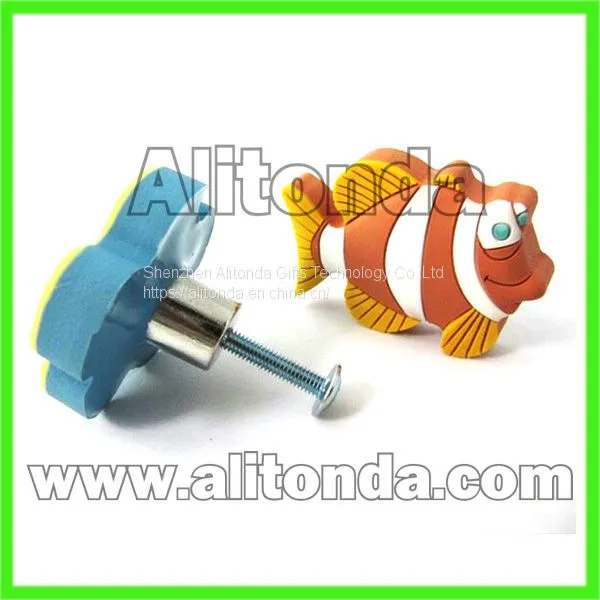 Custom Pvc Decoration Cartoon Figure Flower Food Children Room Drawer Cabinet Handle and Knob photo-2