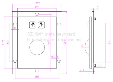 Mini industrial kiosk trackball, mechanical/ optical, industrial mouse
