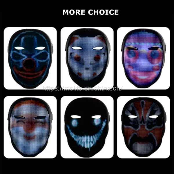 APP Full-Color LED Face-Changing Glowing Mask Christmas Party Dance Bar Nightclub Atmosphere Props Party Effect photo-2
