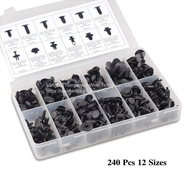 OEM 240pcs 12Sizes Black Auto Body Fastener, Trunk Bumper Fastening Tools photo-3