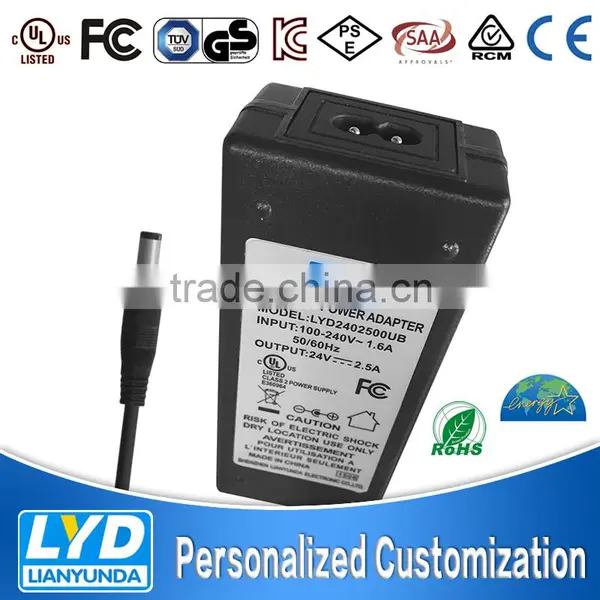 PSE CE GS Approval Adapter Best Quality Switching Power Supply 24V 2.5a 60w Supplier's Choice photo-4
