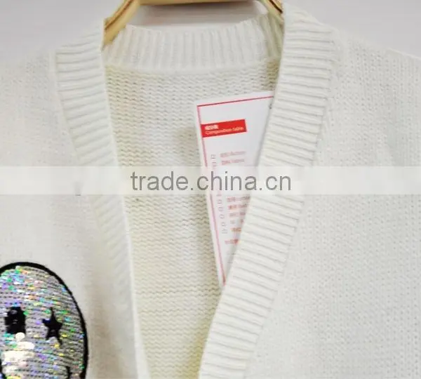 Designer Wool Spinning White Cardigan Sweaters for Girls photo-4