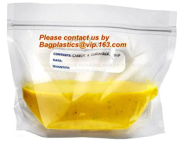 Soup Bag, Liquid Storage, Food Double Zip Lock Plastic Packaging Bag, Eco Friendly Zip Lock Bag, Polyethylene Packaging photo-3