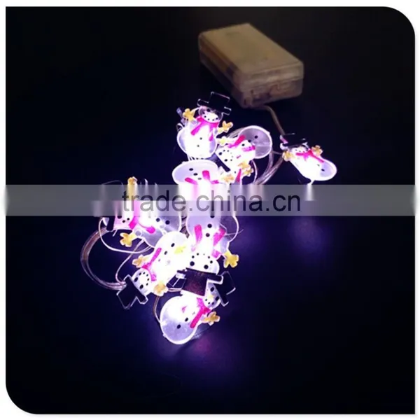 Battery Operated Copper Wire With Snowman Mini Led Christmas Lights photo-3