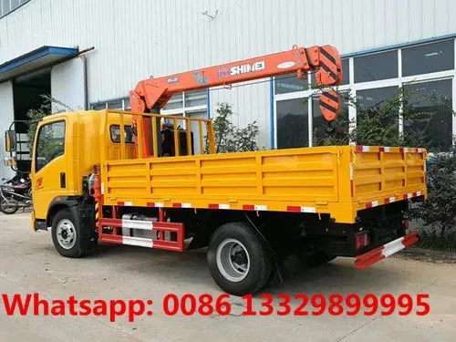 Customized SINO TRUK HOWO 4*2 4T 116hp Diesel Cargo Truck With Crane for Sale, photo-5