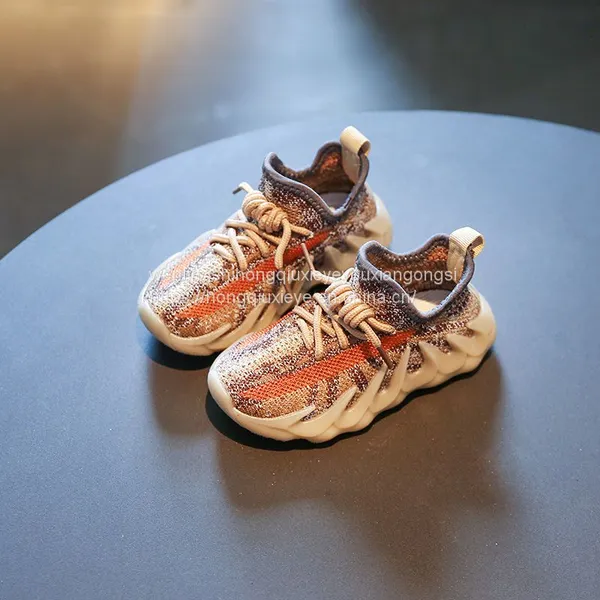 Cool Shoes Flying Woven Surface Stitching Color Blocking Sports Casual Children's Shoes photo-4