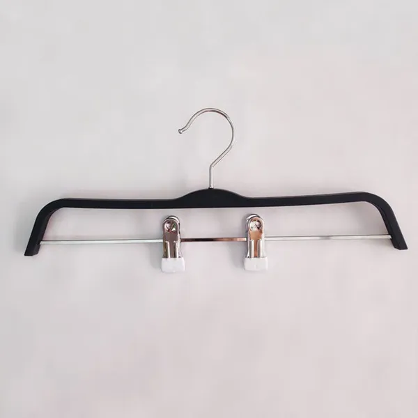 Adult Non-slip Black Plastic Hangers With Clips for Clothes Economic Durable Windproof Swivel Rack photo-4