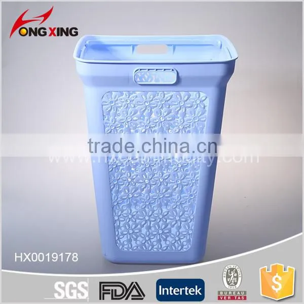 New Home Plastic Rectangular Laundry Basket Tall Hamper & Lid photo-3