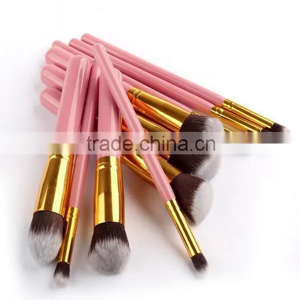 2016 10PCS Professional Custom Logo Pink Makeup Brushes Set photo-2