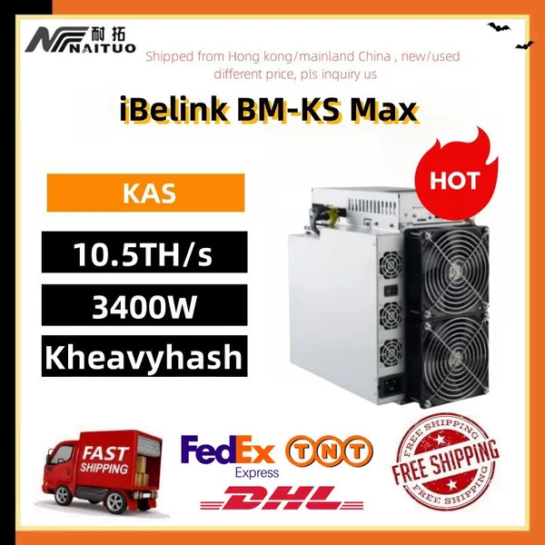 New KAS Miner IBelink BM-KS Max 10.5th/s 3400w KHeavyHash Algorithm Crypto Hardware Cryprocurrency Rig Mining Crypto Asic Miner
