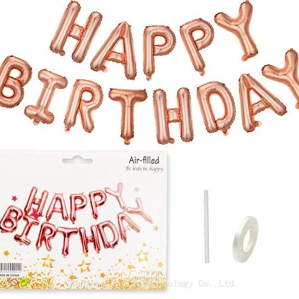 Wholesale 16-inch Happy Birthday Letter Foil Balloons Set for Kids Adult Birthday Party Decor photo-2