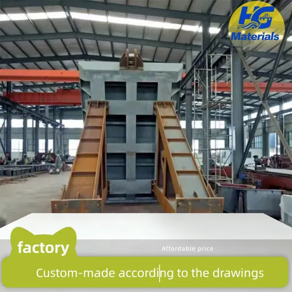 Reservoir Gate Plane Sliding Fixed-wheel Type Curved Steel Gate Hydraulic Engineering River Steel Solid Manufacturer in Stock photo-1