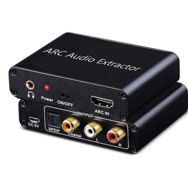 ARC Audio Extractor Return Channel 192KHZ DAC Adapter Converter Support ARC 3D Coaxial SPDIF Stereo