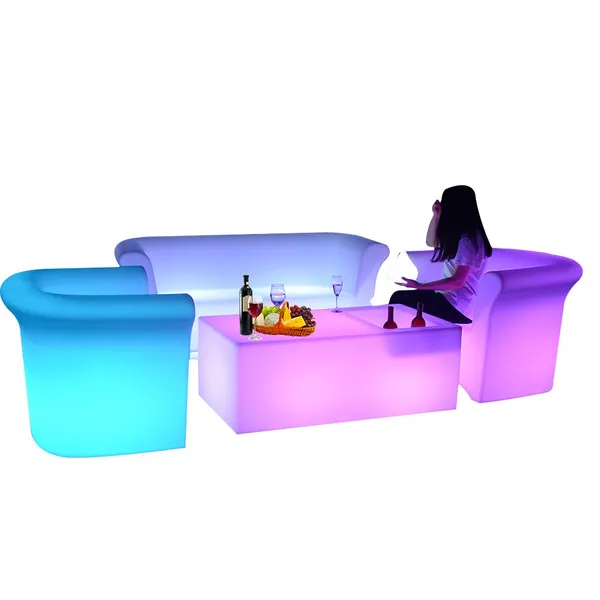 Used Bar Furniture /plastic Furniture Sets, Remote Control Illuminated Rechargeable Portable Outdoor Patio Counter Chair