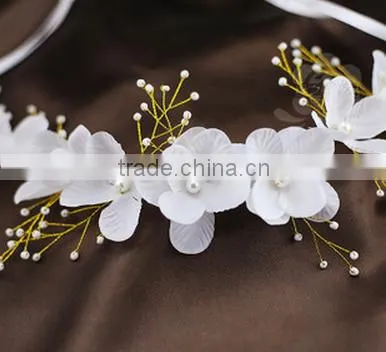The Bride Headdress Flower Handmade Pearl Wedding Headdress Flower Hair Band photo-3
