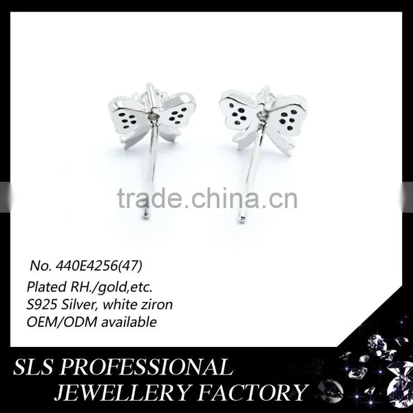 Authentic 925 Sterling Silver Angel Bowknot Design Stud Earring 925 Latest Kids Earrings in School Wear Fashion photo-2