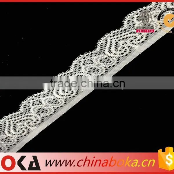 Fashion Spandex Nylon White Heart Pattern Lace for Garment Decorate photo-2