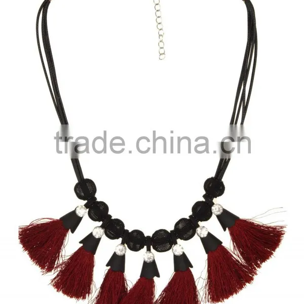 Trendy Fashion Tassel Rhinestone Necklace photo-2