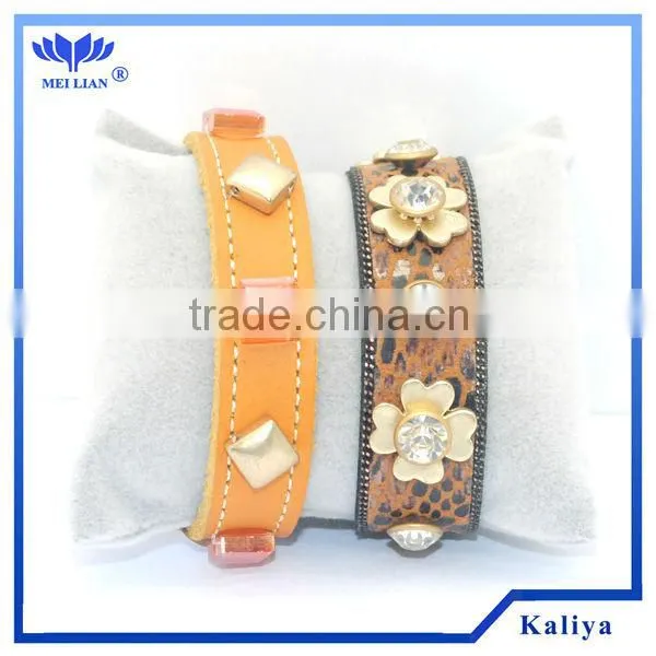 Leather Rhinestone Fashion Bracelet,high Quality Leather Bracelet,bracelet Vners