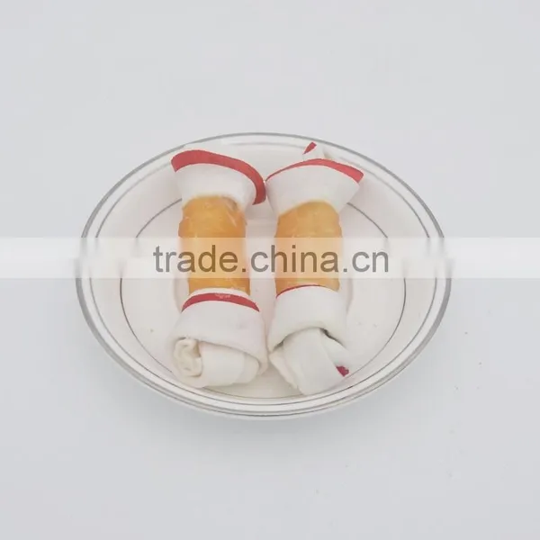 Rawhide Bone Series Chicken Wrap Two Color Bone Dog Chew Bone photo-2