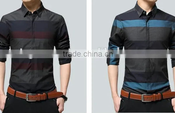 Male Work Tops Office Male Tops Printed Man Long/short Shirts photo-4