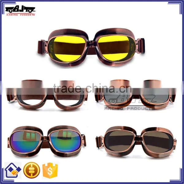 BJ-GT-013 Frame Copper Frame Racing UV Lens Goggles Racing Goggles Glasses Motorcycle Googles for Harley photo-5