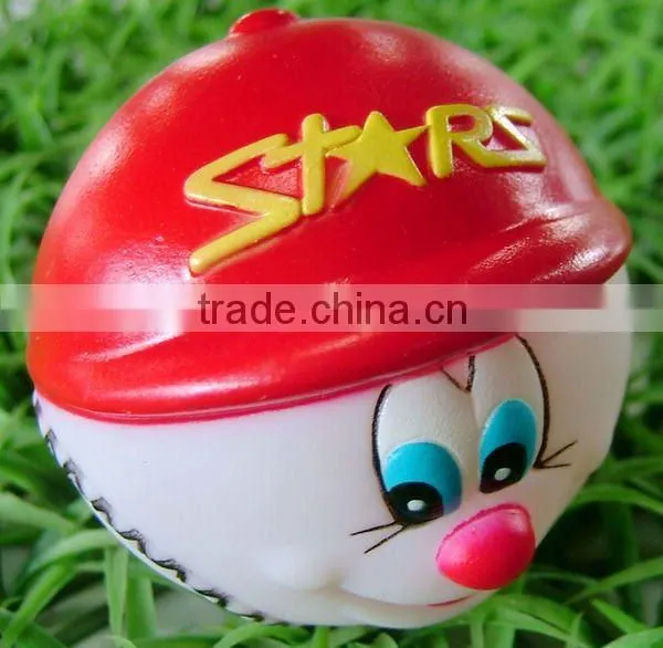 Vinyl Tennis Ball With Red Hat,dog Product,pet Accessory,pet Toys,squeake Toy for Dog Chew and Play