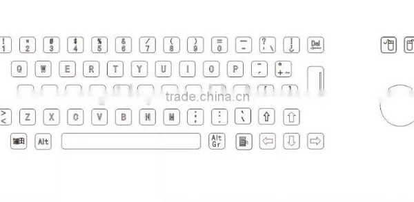 Novel Item Waterproof Metal Spanish Keyboard With Trackball photo-2