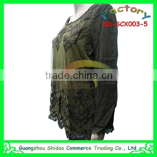 Woman Blouse New Fashion Ladies Lace Blouse Designs Lace Blouse photo-2