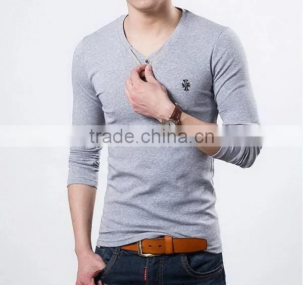 Design New Products Printing Stylish v Neck Men T-shirt photo-2