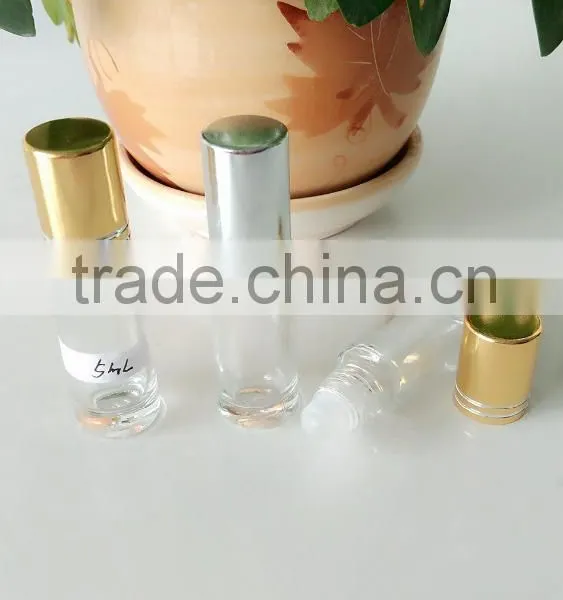 Clear Glass Roll on Bottles With Electrochemical Aluminum Cap 5ml