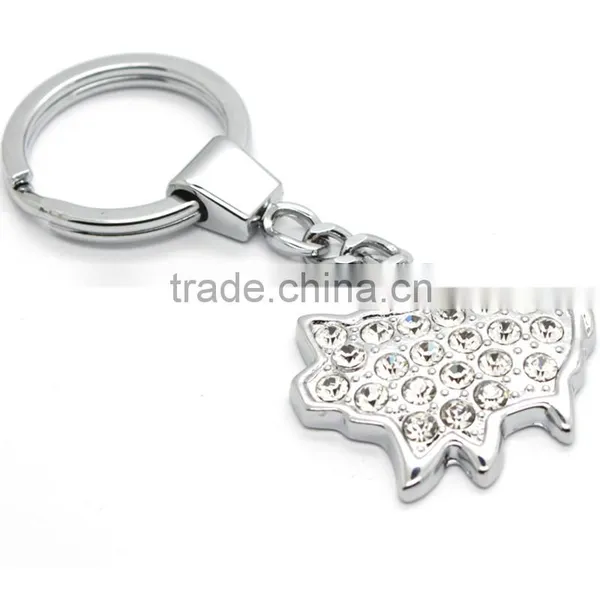 Crystal Diamond Metal Pig Shaped Keychain photo-2