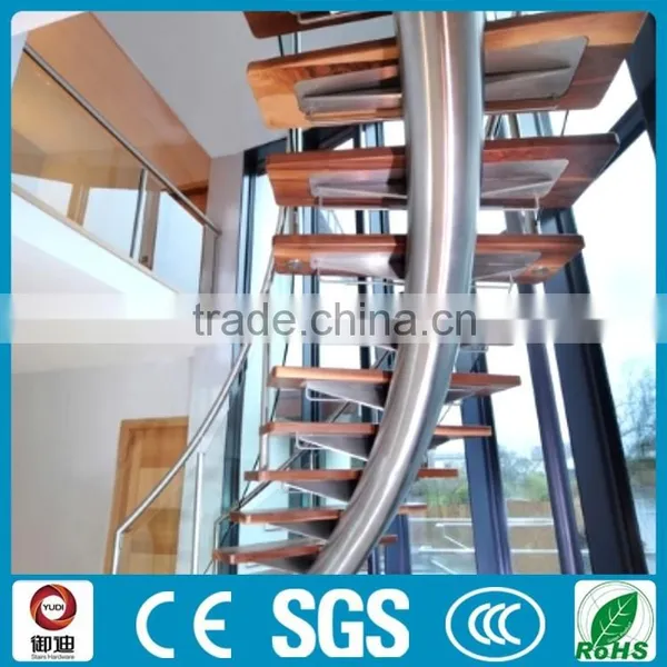 Wholesale Indoor Steel Wooden Spiral Stair Factory photo-2