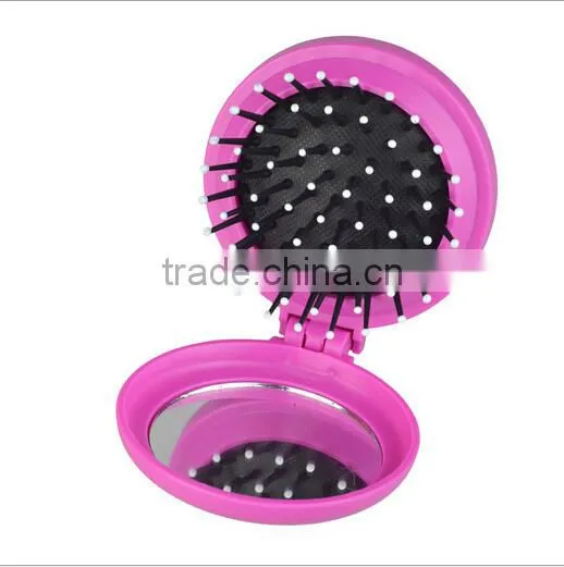 Customized Logo Girls Single Mirror With Comb Pocket Makeup Compact Mirror photo-6